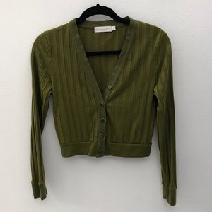 Jonathan Simkai  green cardigan. Lightly worn